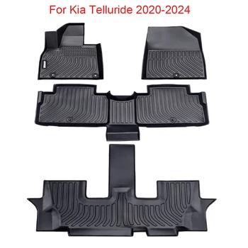 Подова стелка за кола за Kia Telluride 2020 2021 2022 2023 2024 Водоустойчива защитна подложка Комплект подови лайнери за автомобили Интериорни аксесоари за кола