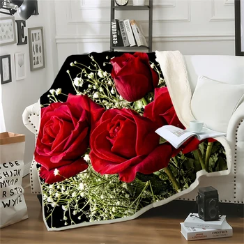 CLOOCL Одеяла за свежи цветя Мода Флорална роза Gypsophila 3D отпечатани одеяла за хвърляне Дете възрастен двуслойни юргани 5 размер