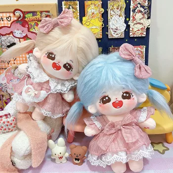 20см Идол кукла дрехи лък рокля плюшени плюшени играчки бебе кукла аксесоари облекло за Корея Kpop EXO кукли Супер звездни кукли