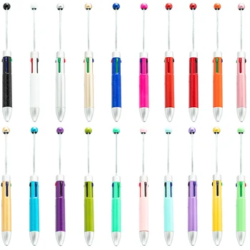 10pcs четири цвята пълнител Beaded химикалка DIY Beadable писалки сватбено парти подарък за гости Коледа Нова година подарък Коледа декор