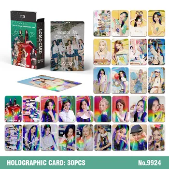 30Pcs/Set KPOP ITZY Laser Lomo Card Photocard Double Sided HD Printed Album Photo Card Fans Collection Пощенска картичка подарък
