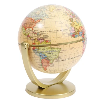 Земна земна карта на света със стойка География образование играчка Декорация на дома Офис орнамент Детски подарък