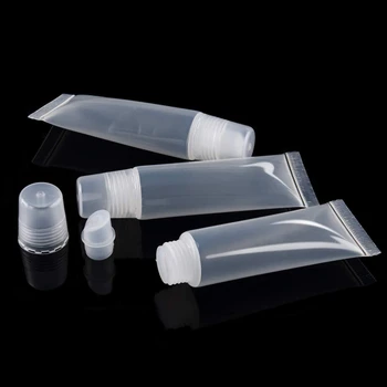 3/2/1pcs Празни пластмасови тръби за многократна употреба Полупрозрачни козметични контейнери Мека пластмасова тръба бутилка за пътуване с флип капак
