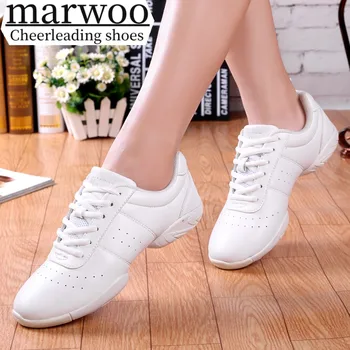 Marwoo Мажоретни обувки Детски танцови обувки Състезателни обувки за аеробика Фитнес обувки Дамски бели джаз спортни обувки 610