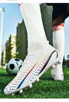 2023NEW Мъжки футболни обувки Възрастни деца Високи глезена футболни обувки Клинове Тренировка на трева Спортни обувки 2022 Мъжки маратонки