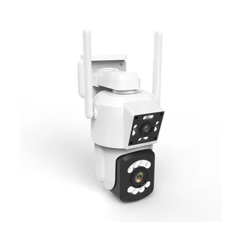 3MP WIFI безжична бинокулярна камера HD пълноцветна камера за наблюдение за нощно виждане Външна водоустойчива камера EU Plug