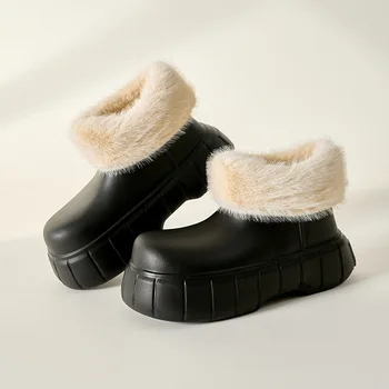 Wide fit EVA ботуши за дъжд дамски бонбони цвят дъждобрани младежки момичета зимни кожени обувки жена платформа буци глезена дъжд ботуши 2023