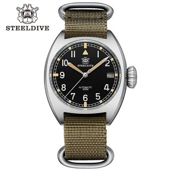 STEELDIVE SD1907 Луксозен ултра дебел сапфирен кристал 200M водоустойчив NH35 механичен часовник за гмуркане за мъже Swiss Luminous reloj