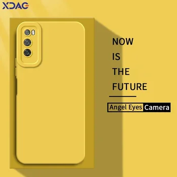 Angel Eyes Square течен силиконов калъф за телефон за Huawei Насладете се на Z 5G мека камера Защитен удароустойчив заден капак EnjoyZ Funda чанта