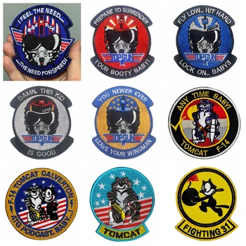 Значка за личност с висока амбиция VF-31Tomcat F-14 Тактическа независимост Бродирана кука и Loop Patch медал Военно лого