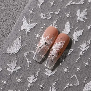 Маникюр орнаменти пеперуда нокти стикери блестящ диамант пеперуда нокти изкуство доставки пеперуда нокти ваденки розово