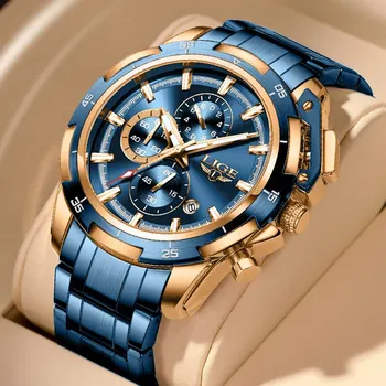 Бизнес мъжки часовници Топ марка лукс всички стоманени спортни кварцов часовник за мъже мода водоустойчив военен часовник мъже Reloj Hombre