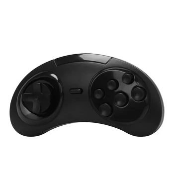 Геймпад Кабелен 6-клавишен USB игрови контролер Джойпад за Sega Black Plastic