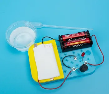 Дъждовна аларма солена вода проводящо експериментално оборудване материал пакет деца от началното училище DIY ръчно изработена технология малка