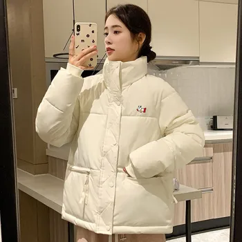 Зимни голф облекла Модни и топли стоящи врата голф яке корейска версия кратко случайни надолу памук отгоре дамски голф дрехи