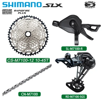 Shimano SLX 12V задни дерайльори Groupset M7100 Оригинален костюм за MTB Bike Shifter 45T 51T Casstte CN-M7100 Части за верижни велосипеди
