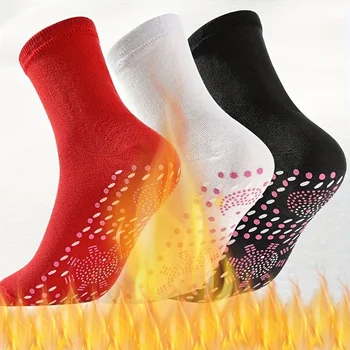 3 чифта Турмалинови самонагряващи се чорапи Зимни топли термични чорапи за здравеопазване Отслабване Здраве Къс чорап Магнитна терапия чорап