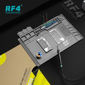 RF4-PO11Силиконова подложка Платформа за бюро 45x30cm за станция за запояване Iron Phone PC Repair Mat Магнитна топлоизолация без олово