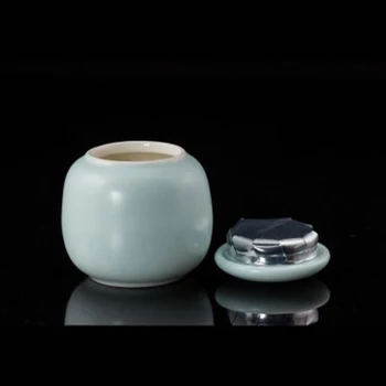 Blue херметически 30g Matcha Caddy порцелан мини чай празен контейнер за съхранение Matcha прах чай може захар Caddy Китай буркан декорация