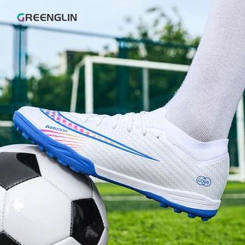 2023 Мъжки футболни обувки TF Висококачествени футболни обувки GREENGLIN-2357 Мъжки тийнейджъри Възрастни Cleats трева обучение мач маратонки