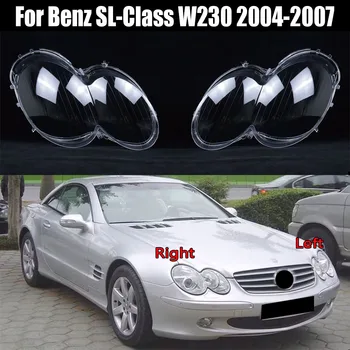 За Benz SL-Class W230 2004-2007 Предна част на автомобила Стъклени фарове за фарове прозрачен абажур лампа черупка Фар Капак обектив