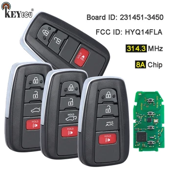 KEYECU 312MHz / 314.3MHz 8A чип HYQ14FLA 231451-3450 Smart Card Remote Key Fob за Toyota Prius Prime Highlander RAV4 2020-2023